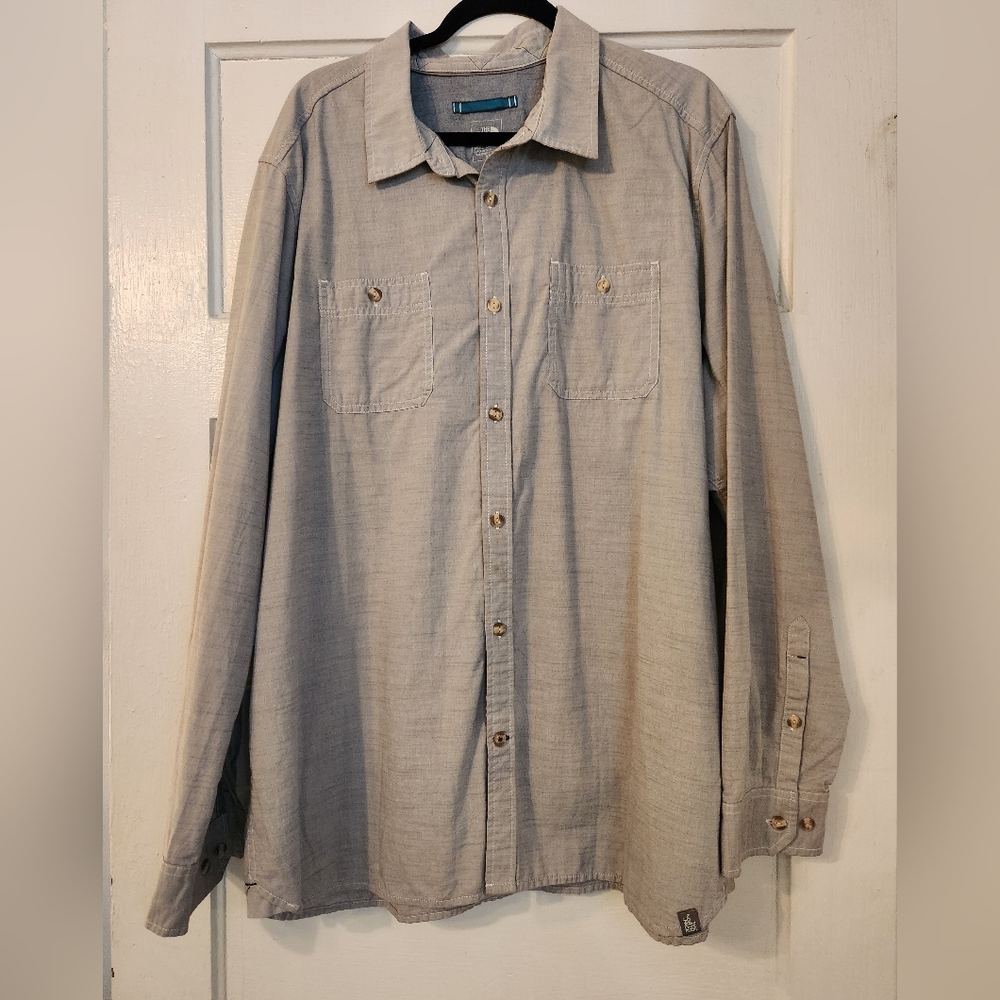 The North Face Men's Outdoor Shirt, Gray, Button Down, Hiking, Gorpcore XXL EUC